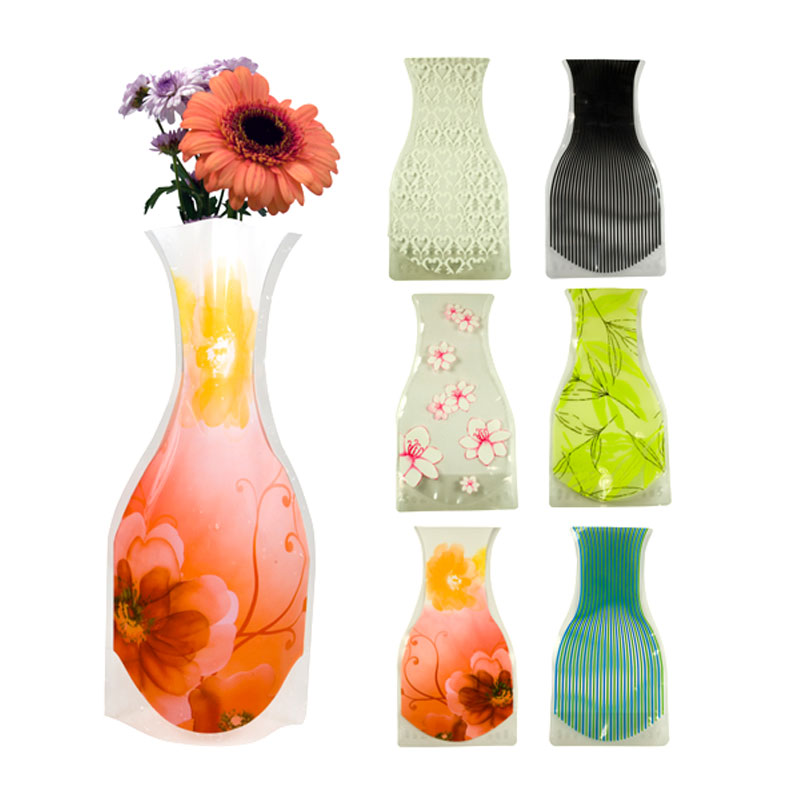 6er Set faltbare Vase Faltvase Kunststoff Vasen Plastikvase Blumenvase Tischvase eBay
