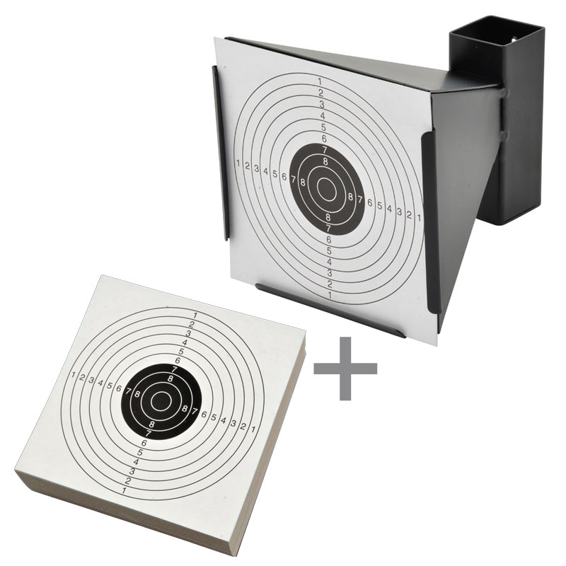 Kugelfang-Kugelfangkasten-Luftgewehr-Zielscheiben-Schiessscheiben-14x14cm-SET